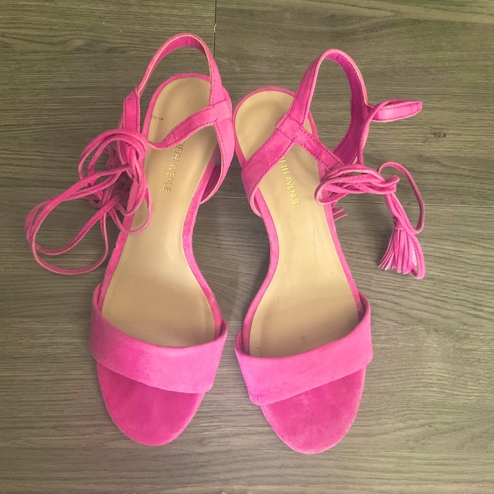 Saks Fifth Avenue Fuchsia Suede Sandals